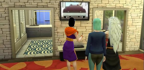 Hinata y sus amigas Cap6 madara fue a ver que pasaba en la habitacion y ve que pelean porquien se comera su polla se monta un trio bueno les acaba adentro alas dos chicas